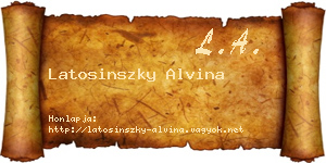 Latosinszky Alvina névjegykártya
